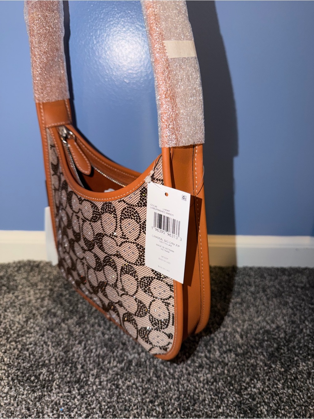 COACH Crystal Signature Jacquard Shoulder Bag - Picture 4 of 10